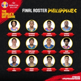 Filipinai paskelbė galutinę sudėtį Pasaulio taurės kovoms