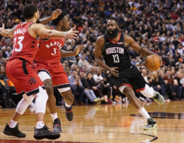 J.Hardeną pristabdžiusi „Raptors“ vis tiek neatsilaikė prieš „Rockets“