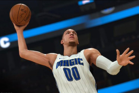 NBA 2K20 žaidime užfiksuotas keturių taškų vertės dėjimas