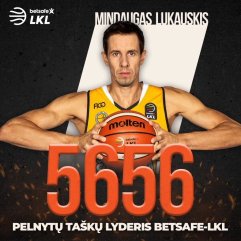 M. Lukauskis tapo visų laikų rezultatyviausiu „Betsafe-LKL“ žaidėju